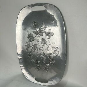 Wendell August Forge Art Iron Serving Tray Grove City Pa 11 1/2 X 17 1/2 Handle